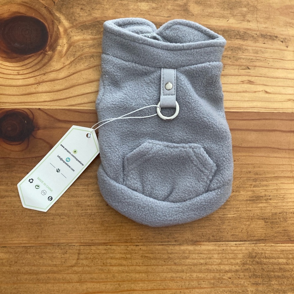 Gray Fleece Dog Sweater